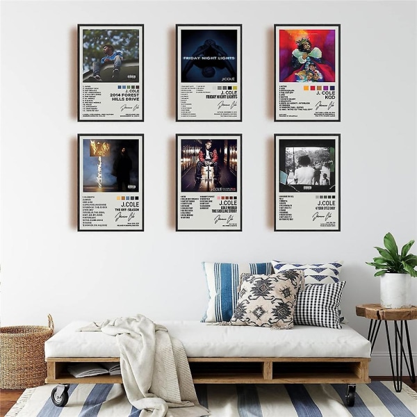 J. Cole Plakat Album Plakat Musik Album Sanger Plakat For Fans Værelse Æstetisk Lærred Vægkunst Soveværelsesindretning