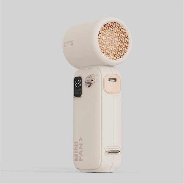 Genopladelig Turbo Håndventilator - Bærbar, Justerbare Hastigheder, Mini Håndholdt Design til Rejser, Camping,