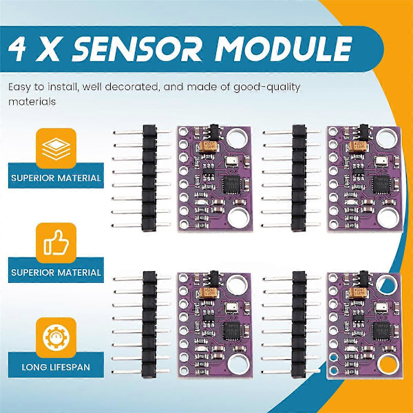 4kpl MPU-9250 Gyroskooppi Kompassi 9-akselinen Sensorilevy Moduuli GY-91