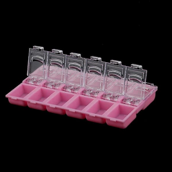 Rosa Rhinestone Neglekunst Tips Tom Beholder Boks Etui