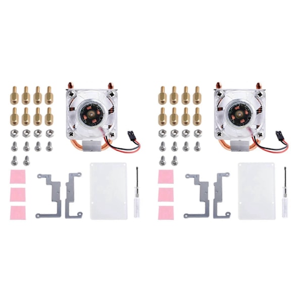 2X Raspberry Pi 4 -kotelo jäätornijäähdyttimellä, CPU-tuuletin, tuulettimen jäähdytyselementti, häikäisevä RGB-tuuletin