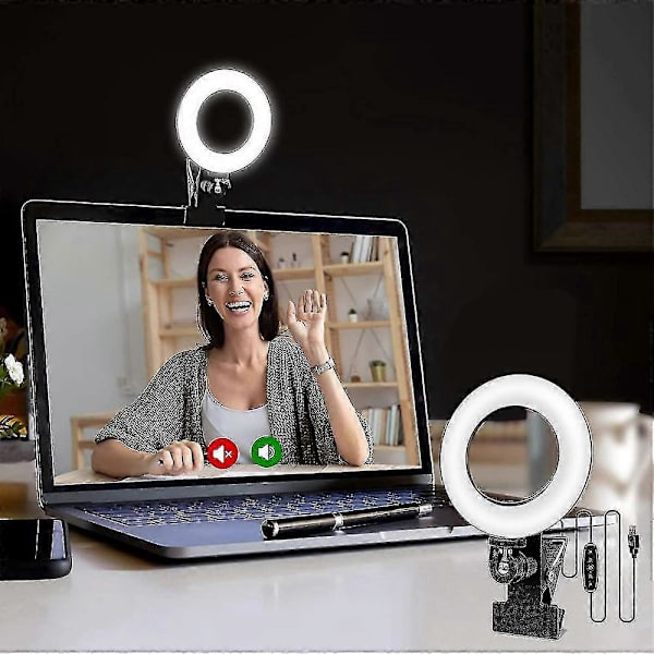 Webcam-belysning, USB LED-ringlampe til bærbar computer