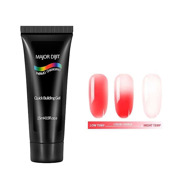 Snabbbyggande Gel 3 Färger Termisk Färgförändring + 48st Nagelformar Nagel Förlängningsset