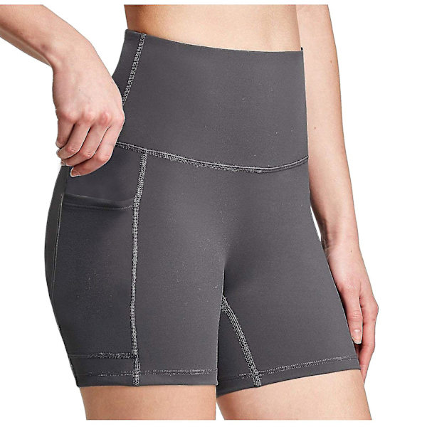 Tflycq Träningsleggings för kvinnor Fitness Sport Löpfickor Leggings Yogabyxor Gray M