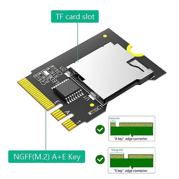 Ny Versjon Micro-SD Kort, TF SDHC SDXC til NGFF Key A-E Adapter