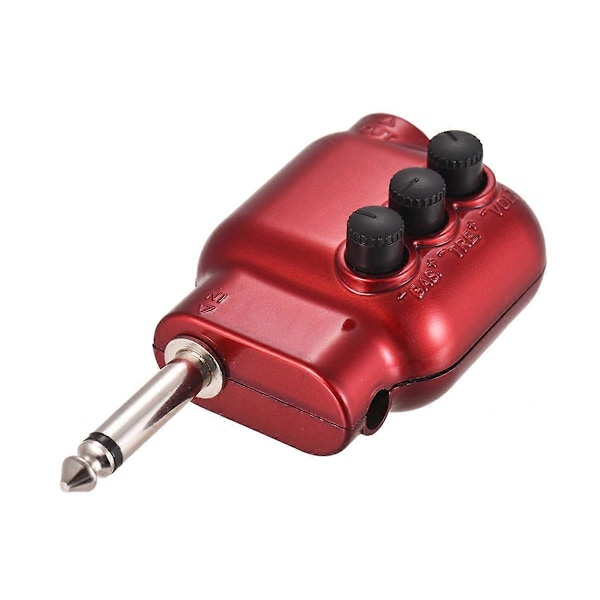 Mini Gitarrförförstärkare Preamp 6.35mm Plugg med Bas Diskant EQ Volymkontroll Akustisk Gitarr Tillbehör