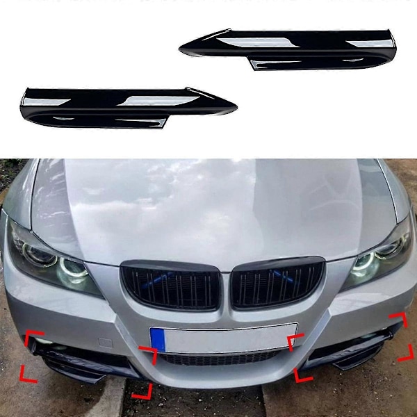 För 3-serie E90 E91 320i 330i 2005-2008 Främre Stötfångare Läpp Vinkel Diffuser Splitter Spoiler Skydd