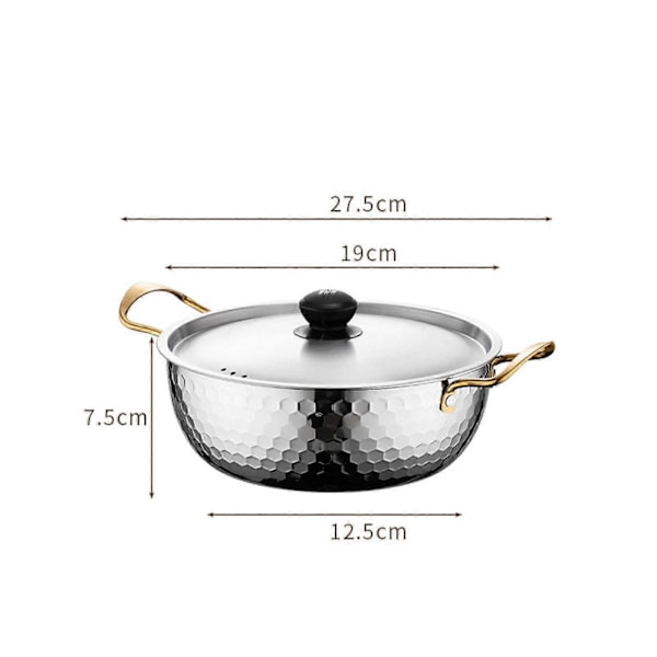 Koreansk Ramen Kastrull Köksredskap med Lock Multifunktionell Kastrull Kimchi Soppkastrull för Middagsbjudningar Soppa Ramyun Ägg Kött