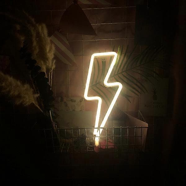 Neonlys LED Blinkende Lys Formet Nattlys Dekorlys USB/Batteri