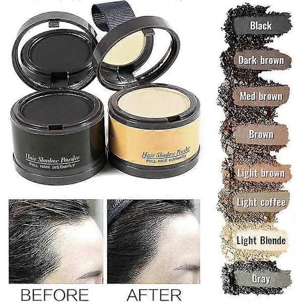 Hårlinjepudder - Hårfarve til hårrødder - Root Touch Up Pudder - Dækker øjeblikkeligt hårrødder med farveskygge - Hair Touch-Up