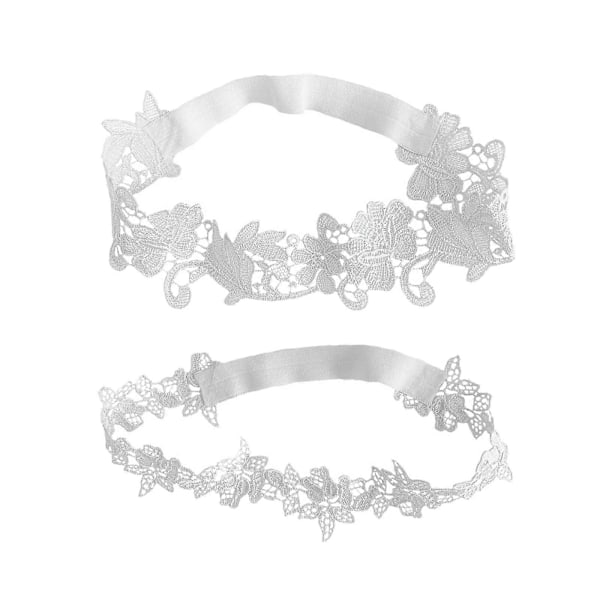 2 stk. Bryllupsstrømpebånd, Blomsterstrømpebånd Belte Jenter Brudepike Kostyme Tilbehør Lårband Stretch Leg Ring Brude Leg Strømpebånd for Ferie