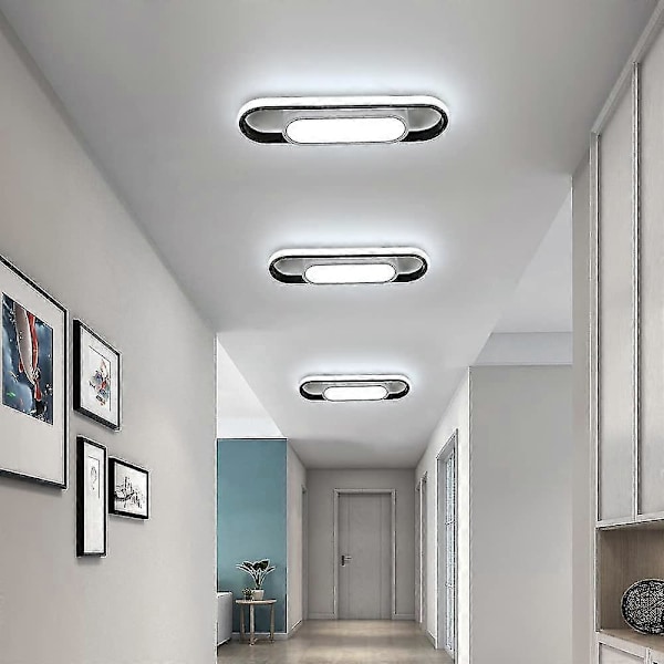 Moderne LED Taklampe, 24W 1800lm Rektangulær, Kaldt Hvitt Lys 6000k Akryl [Energiklasse E]