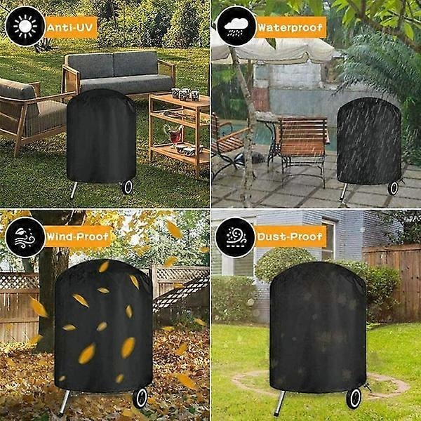 INF Pyöreä grillin suojus / grillipeite Musta 58x77 cm Musta