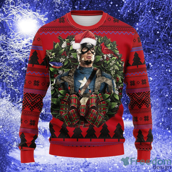 Merry Christmas Ugly Sweatshirt Captain America Genser 3D Print Mønster Klær Topp 2024 Ny Høst Vinter Herre Dame Pullover style 3 4XL