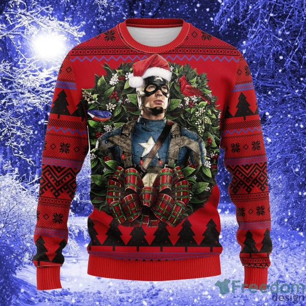 Merry Christmas Ugly Sweatshirt Captain America Genser 3D Print Mønster Klær Topp 2024 Ny Høst Vinter Herre Dame Pullover style 3 5XL