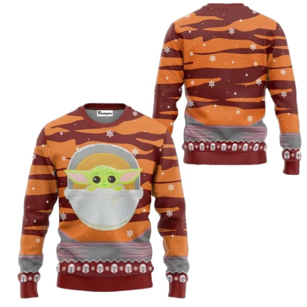 The Mandalorian And Grogu Baby Yoda Ugly Sweater 2024 Glædelig Jul Mænd Pullover Efterår Vinter Star Wars Dame Sweatshirt style 6 4XL