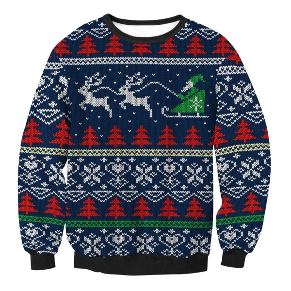 Ugly Christmas Sweater Mænd Kvinder Jumpers 3D Sjov Sød trykt julefest Xmas Fødselsdag Sweatshirts Unisex pullovere Toppe style 22 M