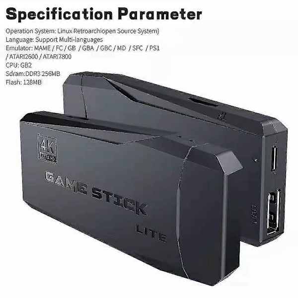 Retroplay - En alt-i-ett retro spillopplevelse, retro Plug and Play videospill for TV, 10000+ spill, 4k HDMI + 2 spillkontrollere gave