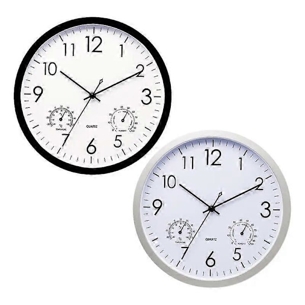 Udendørs Ur Have Vægstationsur Vandtæt Ur Med Termometer Hygrometer Til Hjem Soveværelse Skole Stue
