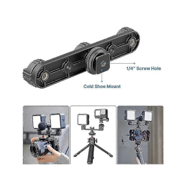 Trippel Cold Shoe Förlängningsfäste Hot Shoe Adapter Förlängningsstång Fäste Med 1/4, Skruv För Stativ