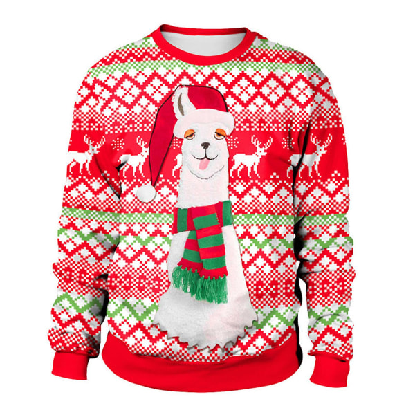 Henkilökohtainen värikäs löysä joulupaita Pehmeä hengittävä mukava pusero naisille miehille unisex S