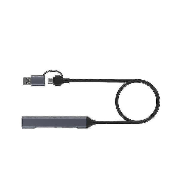 2-i-1 (USB-C+USB-A) 4 Port Hub USB 2.0x3+USB 3.0x1 5Gbps Snabb Överföring Slim Mini USB3.0 Hub USB