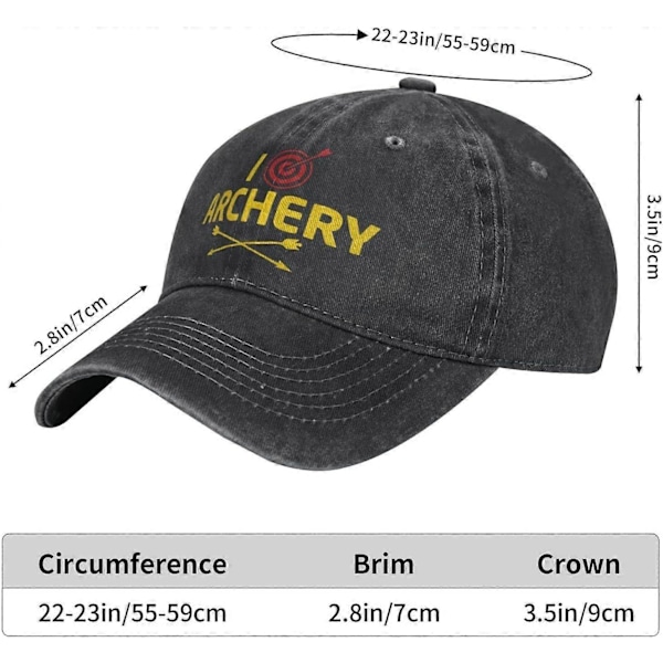 Jag Älskar Bågskytte Pilbåge Mål Unisex Cowboyhatt Baseballkepsar Justerbara Sport Golf Denim Casquette Keps Stil 1069