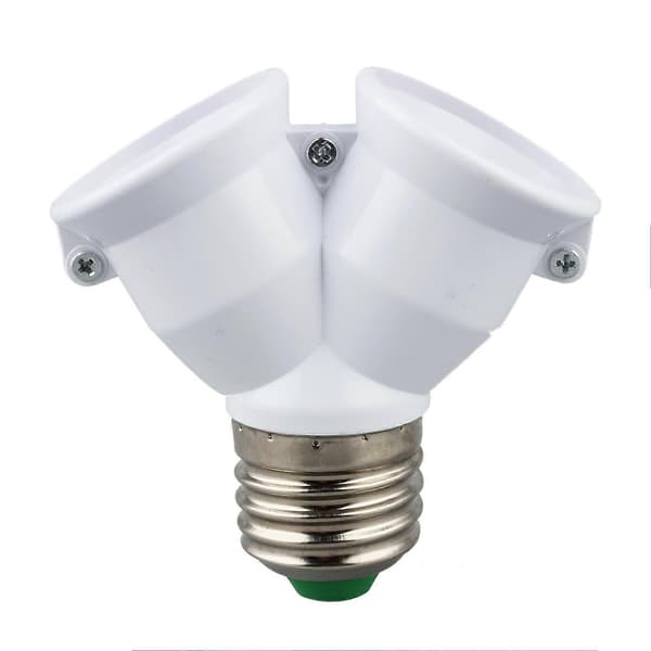 E27 til E27 Lys Lampe Pære Fatning 2 Splitter Konverter