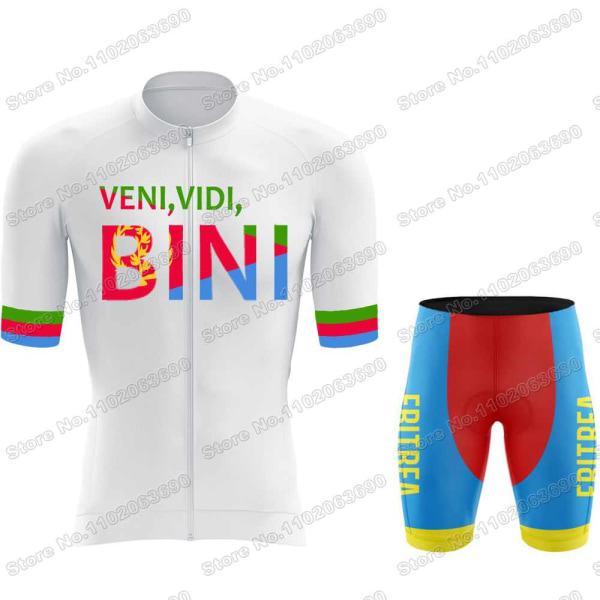 Team Eritrea 2023 Cykeltröja Set Sommar Cykelkläder Herr Road Bike Shirts Kostym Cykel Bib Shorts MTB Riduniform 14 XXS