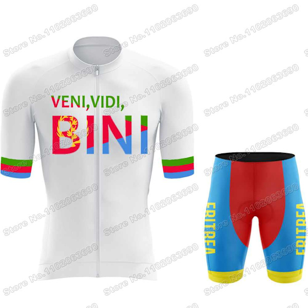 Team Eritrea 2023 sykkeltrøyesett Sommersykkelklær Herre landeveissykkelskjorter Dress Sykkelsmekkeshorts MTB Rideuniform 14 XXL