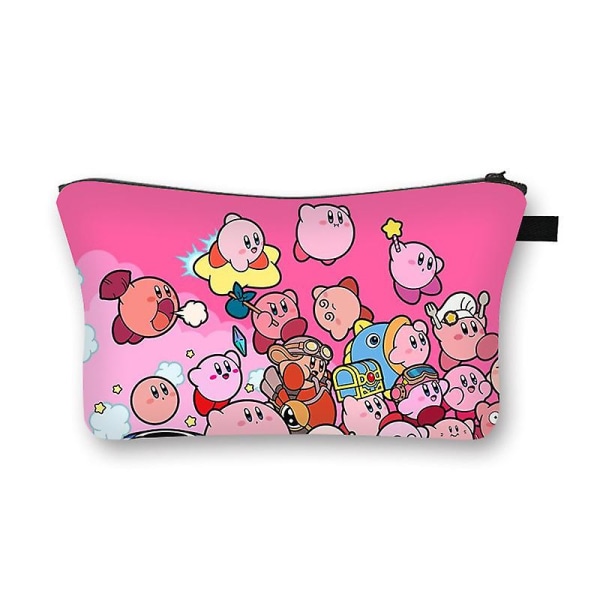 Kirby Cartoon Anime kosmetikkveske Firkantet utendørs multifunksjon reiseoppbevaringsveske Kvinner Toalettsaker Arrangør Jenter Bursdagsgave Kirby-15