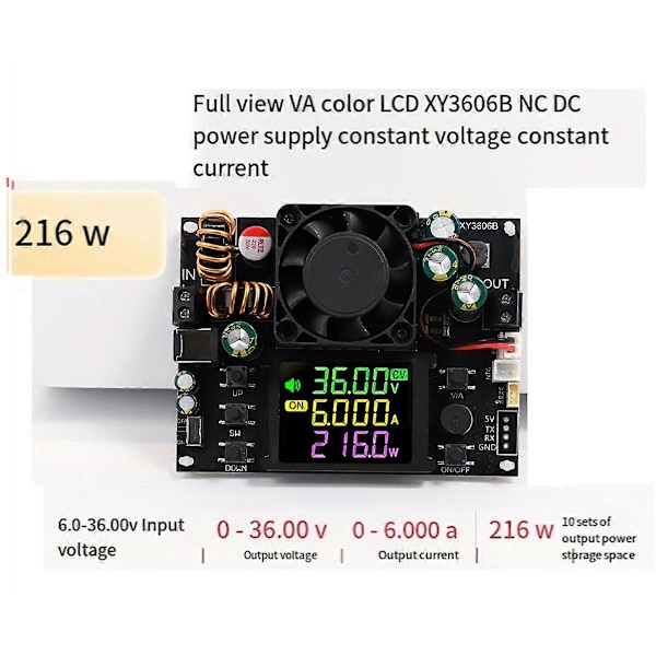 216W 6A CNC DC Buck Boost-omvandlare med färgskärm