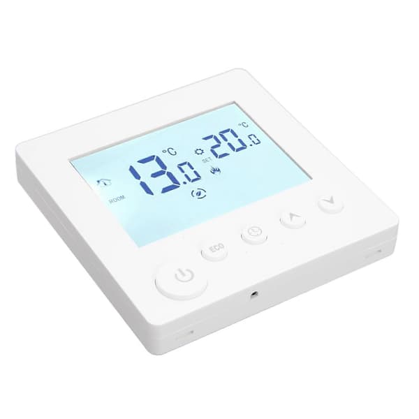 LCD Display Digital Termostat Tidsstyring Programmerbar Temperaturkontroller AC 90-240V 16A for Elektrisk Oppvarming med 3 Meter Sensor Kabel