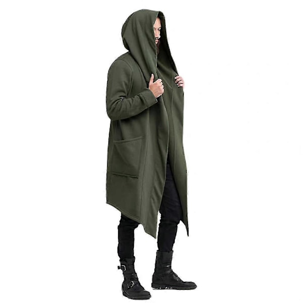 Guoguo Herre Hættetrøje Varm Trenchcoat Langærmet Hætte Business Casual Sportsjakker Udendørs Jogging Overtøj