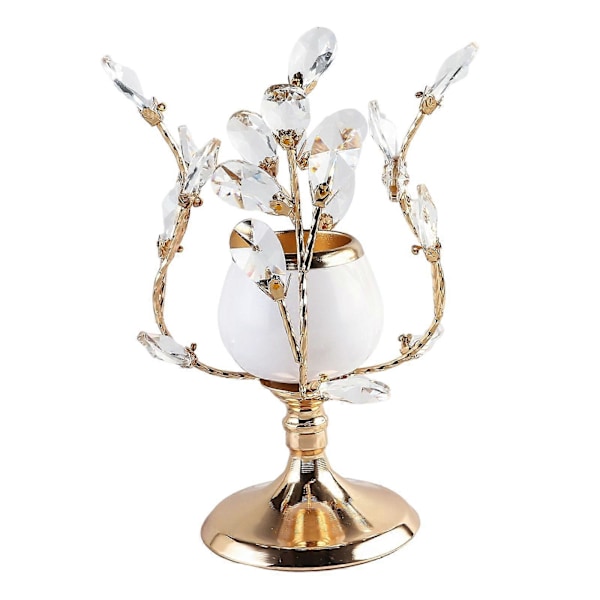 Modern Kristall Ljusstake, Ornament Gåva Festdekor Bordslampa Stativ Metall Romantisk för Bröllopsmiddag Vardagsrum Värmeljus Jubileum