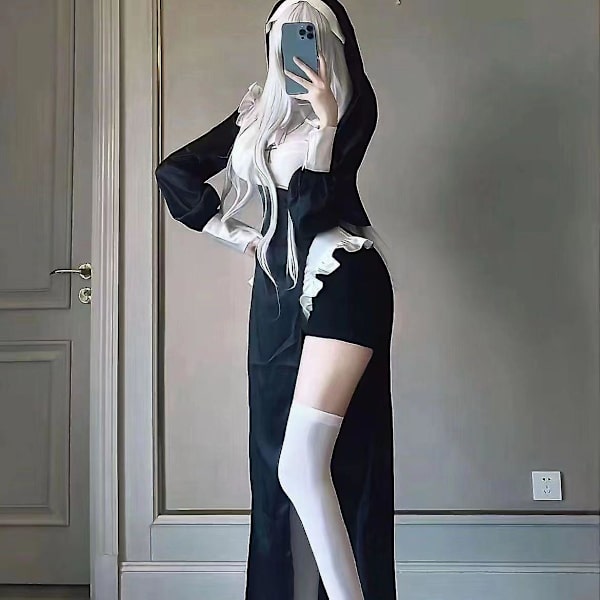 Nonnen Halloween kostumer til kvinder Valek Nonne Cosplay Outfit Valik Nonne kostumet M