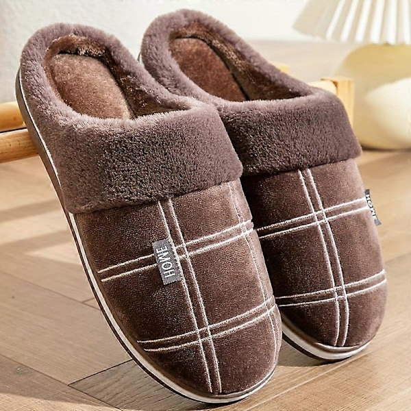 Nya modeller Herr Varma Plysch Bekväma Tofflor Luddiga Sköna Halkfria Sandaler Casual För Inomhus Sovrum, Vinter