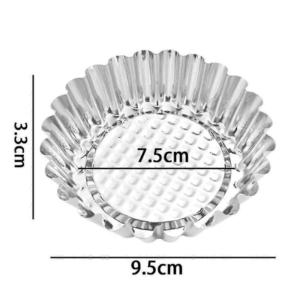 Eggekakeform for baking, Mini terteform i rustfritt stål