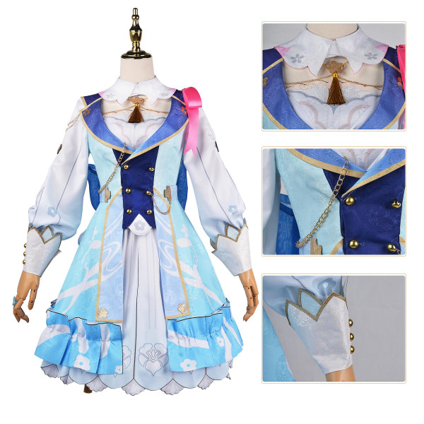 Peli Genshin Impact Kamisato Ayaka Cosplay Venti Cosplay Puku Asu Anime Cosplay Halloween Puvut Naisten Venti Puku Täysi set univormu S