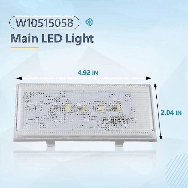 Ny Oppgradert W10515058 LED-lys Kompatibel med //, Kjøleskap Fryser