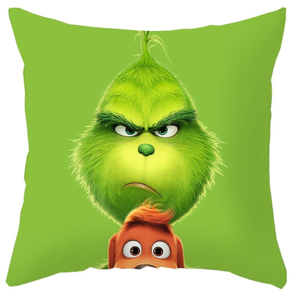 Christmas The Grinch Theme Putetrekk Kast Grønt Monster Putetrekk Sofadekorasjoner B 1Pc