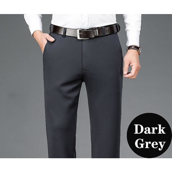 Herr Business Byxor Herr Fitted Stretch Dress Byxor Casual Dark Grey 31