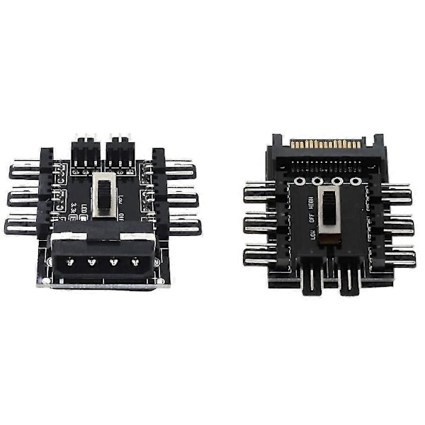 1 til 8 Pin Fan Hub Sata Pwm Molex Splitter Pc Mining Kabel 12V 4-Pin/Sata Adapter Todelt Sæt til Sata og 4Pin