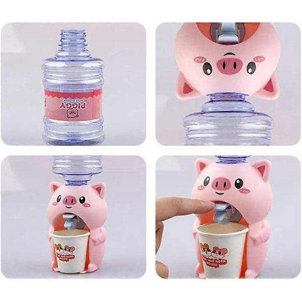 UBIUO 2 stk. Mini Vanddispenser Dejlig Dyr Vandmaskine Drikkevandsfontæner Miniature Boligindretning (Gris Frø)
