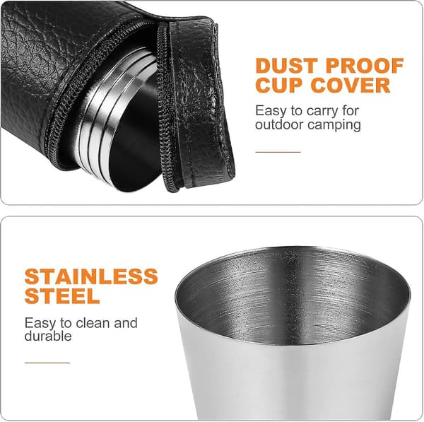 1 Sæt Rustfrit Stål Kopper Metal Drikkeglas Rustfrit Stål Shotglas Stabelbare Pint Kopper Til Hjemme Camping