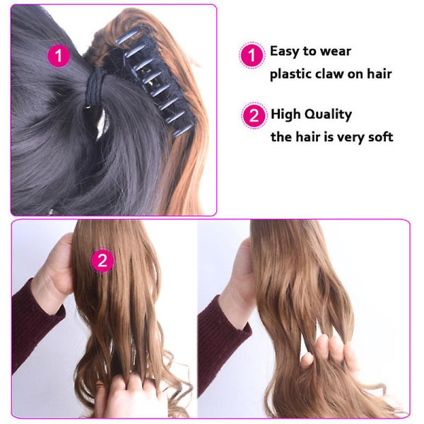 Kvinder Kæbeklo Clip In Hestehale Hair Extensions Hairpiece Wig L