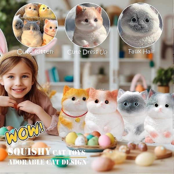 Stor Taba Kat, Håndlavede Store Kat Taba Squishy Legetøj, Stresslindring, Sjove, Søde Bløde Kat Squishy Stresslegetøj Gaver D