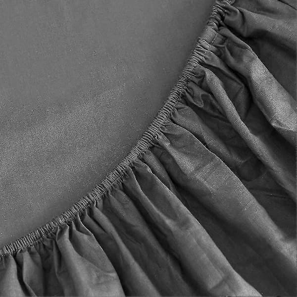 Dra-på-lakan 140x190/200cm Grå 100% Bomull 300 Tc Elastisk Kant 30cm_s