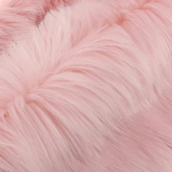 2 st Runda Vinterfårfällsplädar Pläd Sittdyna Stol Kudde Sittdyna Rosa 35cm