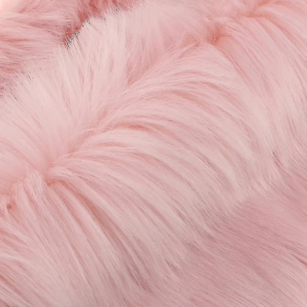 2 stk Runde Vinter Kunstig Pels Saueskinn Pluss Matte Seteputer Stolputer Seteputer Rosa 35cm